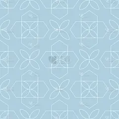 蓝白几何无缝图案
