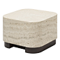 Lloyd Travertine Side Table - Giobagnara