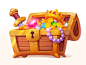 Gold Treasure Chest gem diamond sword crown treasure golden element asset gambling art game slot prize symbol icon gold metal coins chest