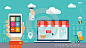 Flat design  illustration. E-commerce, shopping & 