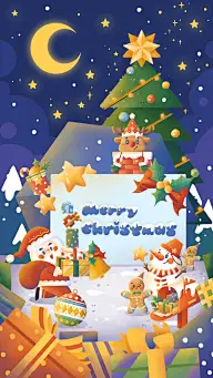 圣诞节手绘插画海报