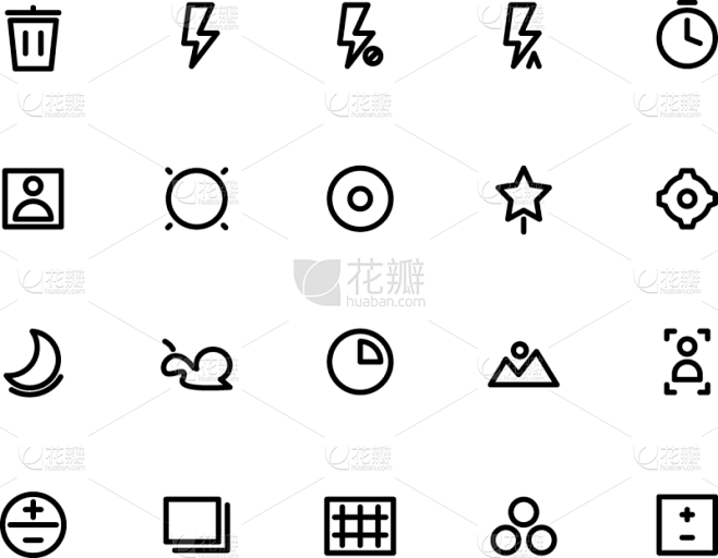图标集,相机,选择键,延时摄影,全景,图像,矢量,百叶窗,慢镜头,移开