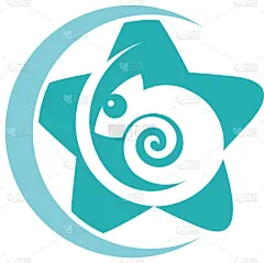 变色龙,品牌名称,模板,捕猎行为,星形,形状,白色,绿色,概念,自然美