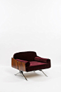 Jorge Zalszupin Attributed; Rosewood Veneer and Stainless Steel Lounge Chair, 1960s: 