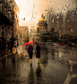 Eduard Gordeev：宛若油画的雨中城市