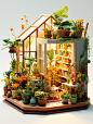 keeleycrane_A_miniature_scene_of_sunshine_greenhouse_minimalism_c07ca398-719b-4147-a645-dee2d835d19d