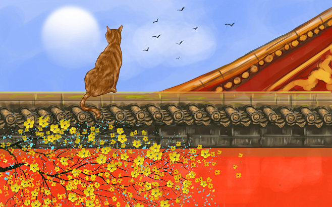 故宫手绘