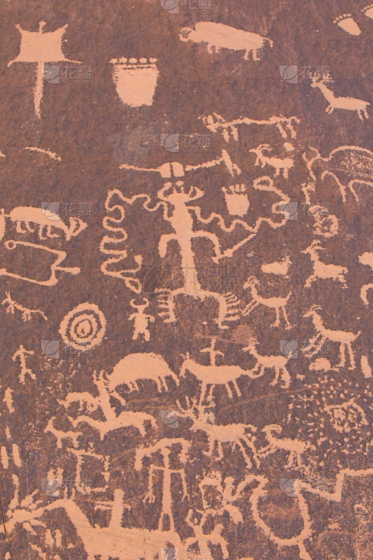 沙漠,石洞壁画,美国西南部,垂直画幅,多彩沙漠,美国,无人,户外,钮斯贝特公园,摄影素材-花瓣网