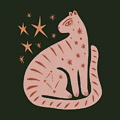 图源免费EPS |波西米亚嬉皮时髦老虎星座抽象极简现代墙艺术民间民族非洲动物印刷在时尚平面天真涂鸦风格