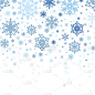 雪花圣诞和新年无缝模式矢量插图