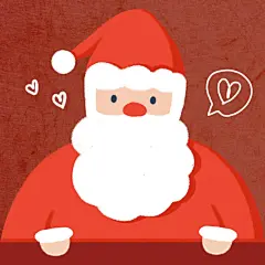 红白色圣诞老人手绘圣诞节节日庆祝中文微信头像