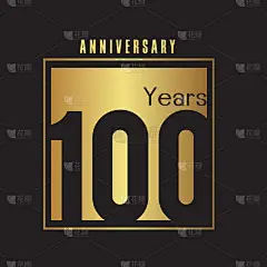 100周年金方框架背景矢量图像
