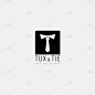 initial t like tie and square logo designs