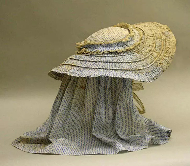 棉质太阳帽，约19世纪中叶