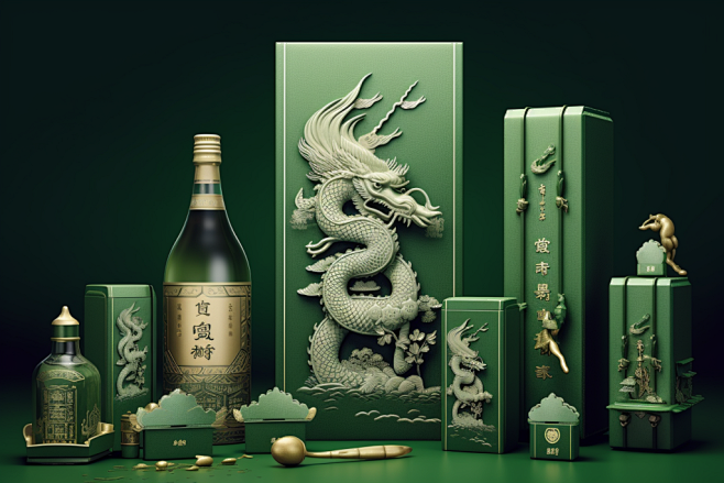 清新立体端午节龙舟粽子概念包装模型