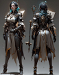 300 个强力战士服装和尖刺盔甲角色设计和角色参考艺术 V1 4K