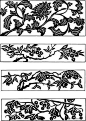 石榴装饰变形变形图案|传统图案|黑白|花朵|花卉|石榴|石榴装饰变形|矢量素材|植物|装饰图形