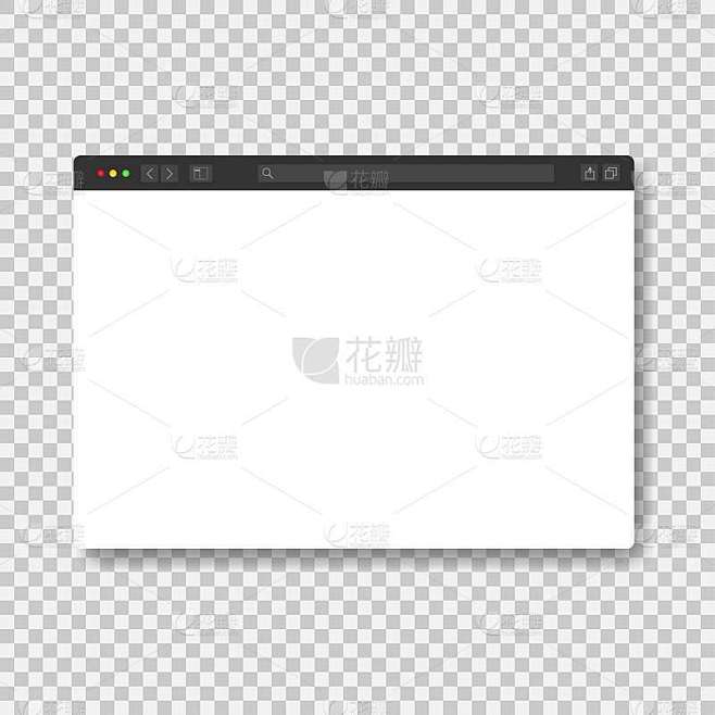简单的浏览器窗口，平面上透明的背景。