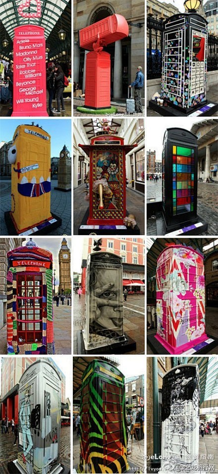 伦敦街头的电话亭们，这也太惊艳了