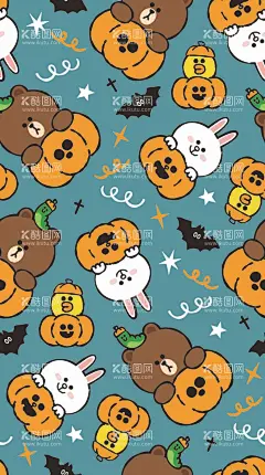 万圣熊  - 源文件下载【酷图网】南瓜笑脸,数码印花,印花,大牌,万圣南瓜,熊,卡通男装,万圣兔