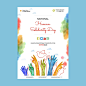 Watercolor international human solidarity day vertical poster template