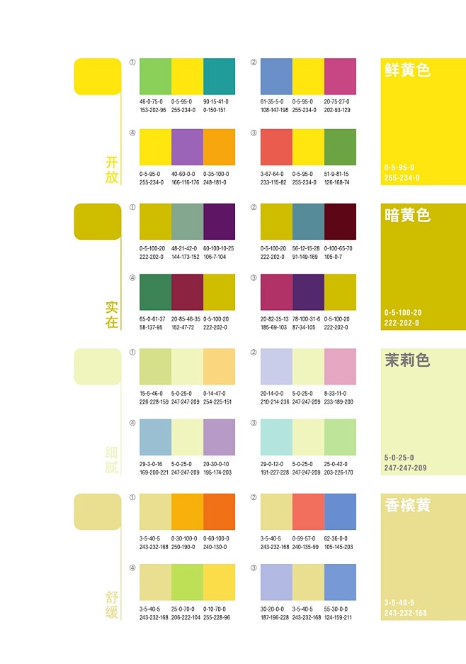 经典配色方案之：红、橙、黄、绿、青、紫、...