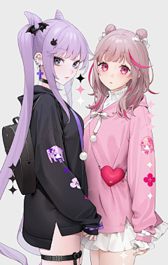 快去画画画采集到双/多人参考（女）