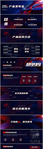 红蓝科技风产品发布会宽屏PPT-源文件