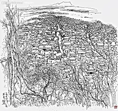 吴冠中 国画《绍兴早春》