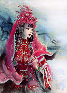 岳绮罗,嫁衣,板绘,同人,原创_涂鸦王国插画poocg