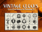 vintage clocks photoshop brushes