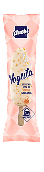 Yogurta Ice Cream : LOWE AGE developed Yogurta Ice Cream, from start to finish. Everything from 
the development of the product itself, shape and size, to the amount of 
toppings and fruit was done by LOWE AGE. The packaging's use of soft 
pastels are int