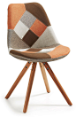 Lars Patchwork Chair Orange : Minimalists will gravitate towards the stylish Lars Patchwork Chair. Its Eames inspired design is grounded by a beech tripod leg and retro patchwork upholstery available in a choice of easy to co-ordinate colours. Marry with 