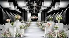 白绿粉色花艺韩式清新水晶吊顶素材婚礼手绘效果图psd分层文件-淘宝网