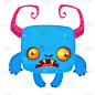 Angry cartoon monster. Vector Halloween illustrati