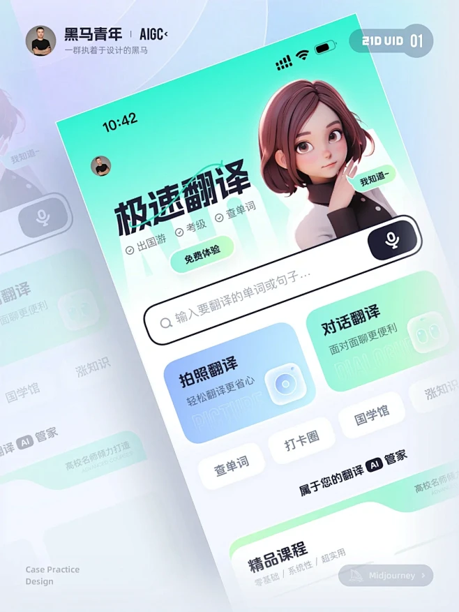 翻译软件UI设计-花瓣网