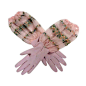 1950's Pink/White Gloves w/ Embroidered Organza Gauntlet