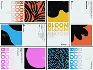 新现代招贴设计布局与抽象向量几何形状