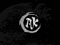 an artistic black and white logo with the letter dk in it's center