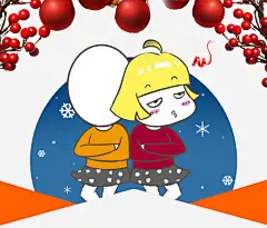 动漫小人免抠素材_新图网 https://ixintu.com 人物 儿童 圣诞节小孩 孩子 生气 雪天