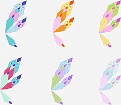 翅膀高清素材 二次元 几何 动漫 卡通 彩色 手绘 翅膀 免抠png 设计图片 免费下载