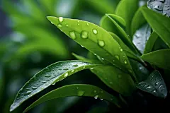植物春茶茶树叶子茶叶图片摄影图