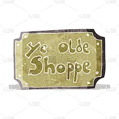 卡通的旧假商店标志