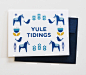 Holiday Christmas Card | Yule Tidings | Scandinavian-inspired | Blue