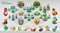 Assets for Magic Isles farming game, Yuka Soemy : This was my first project with me on the position of a leading artist and it's been a lot of fun since I could draw literally any cute and shiny stuff I could think of. All the assets and icons were made i