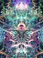 Hummingbird TAPESTRY Visionary Art Psychedelic Art Fractal image 1