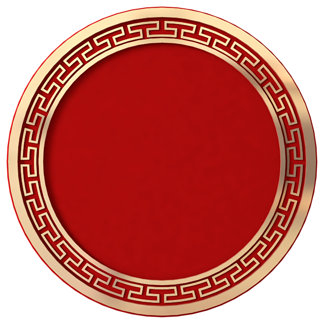 古典中国风红金纹理 边框底框 png透明...