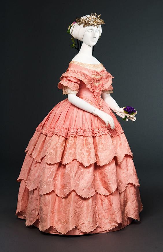1853-1854 pink silk ...