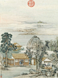 清 陈枚 《山水楼阁图册》