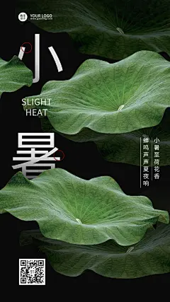 小暑节气祝福实景手机海报